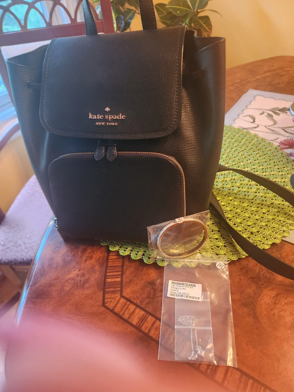 🖤Kate Spade Backpack Bundle | Moissanite Necklace & Bangle Included